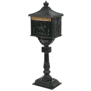 Boîte aux lettres sur pied aluminium vintage antirouille vert 02_0041553