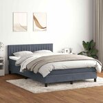 vidaXL Sommier à lattes de lit et matelas et LED gris foncé 140x220cm velours