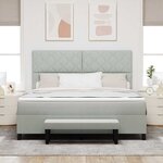 vidaXL Lit à ressorts avec matelas Gris clair 180 x 200 cm Velours