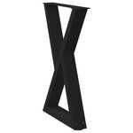 vidaXL Pieds de table à manger 2 pièces Noir 60 x (72-73 3) cm Acier