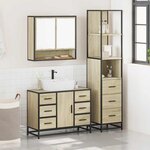 vidaXL Ensemble de meubles de salle de bain 3 Pièces chêne sonoma