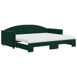 vidaXL Lit de jour avec gigogne et matelas vert foncé 90x200cm velours