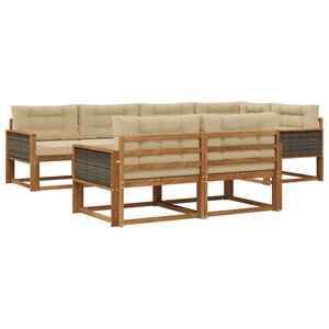 vidaXL Ensemble de canapés d'extérieur 7 Pièces Naturel et Beige
