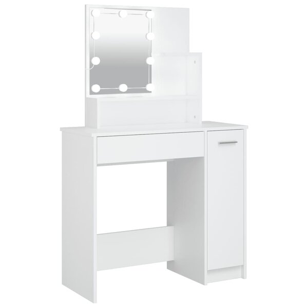 vidaXL Coiffeuse avec LED blanc 86 5x35x136 cm
