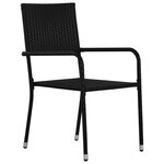 vidaXL Ensemble de salle à manger de jardin 3 pièces en rattan poly noir