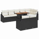 vidaXL Ensemble de canapé de jardin 9 Pièces Noir Poly rotin