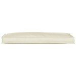 vidaXL Coussin pour banc de palette Crème 110 x 40 x 8 cm Tissu Oxford