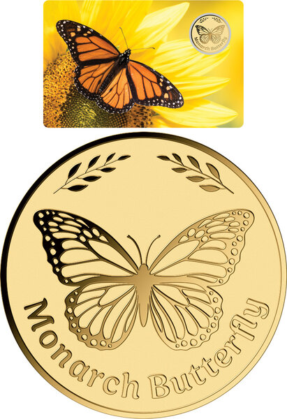 Monnaie MONARCH BUTTERFLY Butterflies 1/1000 Oz Medaille Or
