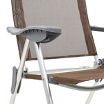 vidaXL Chaises de camping pliables lot de 4 Marron Aluminium