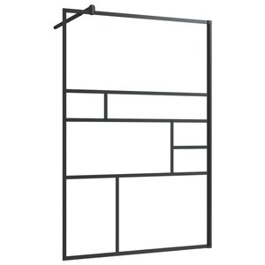 vidaXL Paroi de douche à verre ESG transparent 115x195 cm Noir