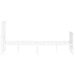 vidaXL Cadre de lit métal sans matelas et pied de lit blanc 120x200 cm