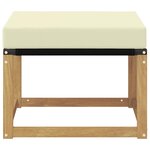 vidaXL Pouf d'Extérieur Bois d'acacia massif et tissu Textilène Blanc