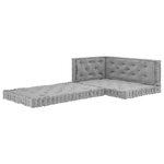vidaXL Coussins de plancher de palette 4 Pièces Gris Coton