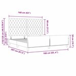 cadre de lit vidaXL vert foncé 160x200 cm velours