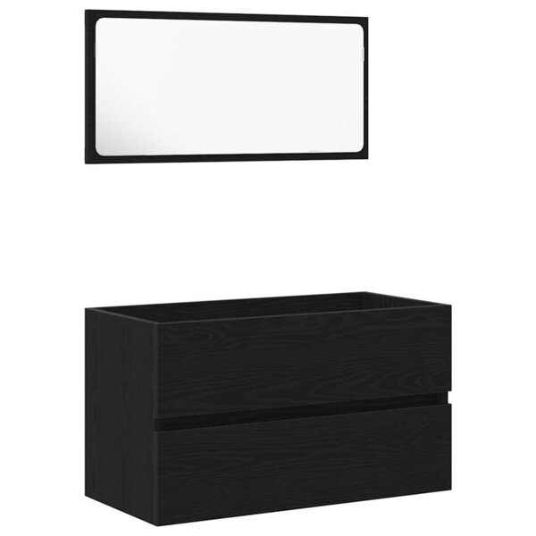 vidaXL Ensemble de meubles de salle de bain 2 Pièces Chêne noir