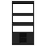 vidaXL Buffet haut noir 92x33x180 cm bois d'ingénierie