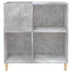 vidaXL Armoire à disques gris béton 84 5x38x89 cm bois d'ingénierie