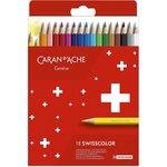 Etui de 18 crayons de couleur swisscolor permanents assortis caran d'ache