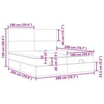 VidaXL Cadre de lit ottoman et matelas gris clair 200x200cm tissu
