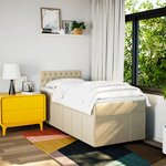 vidaXL Sommier à lattes de lit et matelas Crème 90x190 cm Tissu