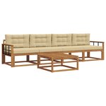 vidaXL Ensemble de canapés d'extérieur 5 Pièces Naturel et Beige