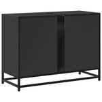 vidaXL Armoire lavabo de salle de bain noir 80x33x60cm bois ingénierie