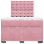 vidaXL Sommier à lattes de lit avec matelas rose 120x190 cm velours