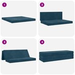 vidaXL Canapé-lit pliable 180 x 67 x 45 cm Bleu
