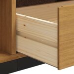 vidaXL Meuble TV avec porte vitrée FLAM 158x40x50cm bois massif de pin