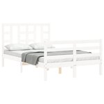 vidaXL Cadre de lit avec tête de lit blanc 120x200 cm bois massif