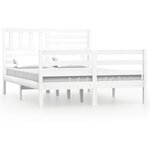 vidaXL Cadre de lit Blanc Bois massif 160x200 cm