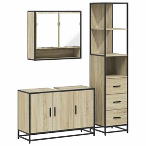 vidaXL Ensemble de meubles de salle de bain 3 Pièces chêne sonoma