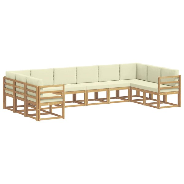 vidaXL Ensemble de canapés d'extérieur 10 Pièces Blanc et crème