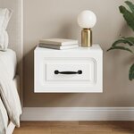 vidaXL Cabinet de chevet mural avec tiroir Blanc 34 5 x 33 x 20 cm
