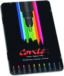Boîte Métal de 10 Feutre de coloriage Pte Fine 2mm 10 couleurs CONTÉ