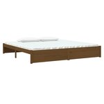 vidaXL Cadre de lit sans matelas marron miel bois massif 200x200 cm