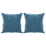 vidaXL Canapé 3 places avec oreillers décoratifs bleu 180 cm velours