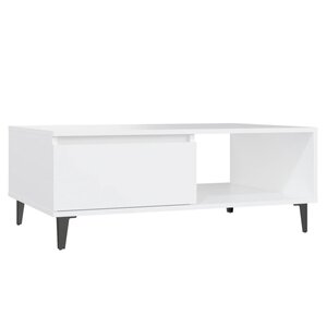 vidaXL Table basse blanc 90x60x35 cm bois d'ingénierie