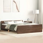 vidaXL Cadre de lit sans matelas chêne marron 140x190 cm