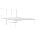 vidaXL Cadre de lit métal sans matelas avec tête de lit blanc 80x200cm