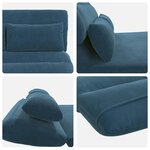 vidaXL Fauteuil de sol ajustable Bleu Velours