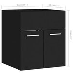vidaXL Ensemble de meubles de salle de bain 2 Pièces Noir Aggloméré
