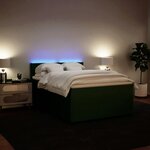 vidaXL Sommier à lattes de lit et matelas Vert foncé 140x190cm Velours