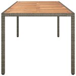 vidaXL Table de Restauration de Jardin Grise 250x100x75 cm Rattan Poly