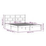 vidaXL Cadre de lit sans matelas blanc bois massif