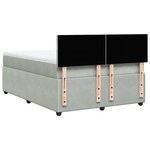 vidaXL Sommier à lattes de lit et matelas Gris clair 140x190cm Velours