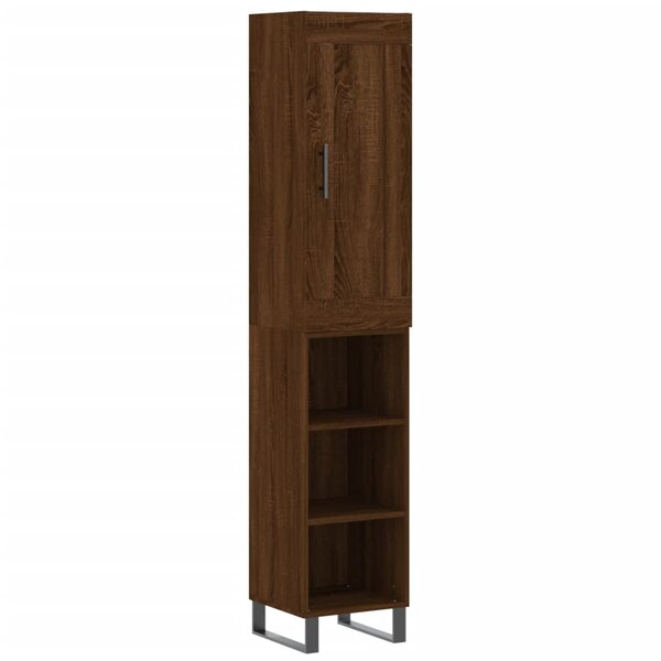 vidaXL Buffet haut Chêne marron 34 5x34x180 cm Bois d'ingénierie