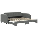 vidaXL Lit de jour avec gigogne sans matelas gris foncé 100x200 cm