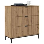 vidaXL Buffet chêne artisanal 79 5 x 33 x 82 cm Bois d'ingénierie