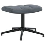 vidaXL Chaise de relaxation avec tabouret Gris foncé Velours